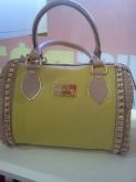 Bolsa de couro animal amarela
