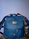 Mochila de couro ecologico azul