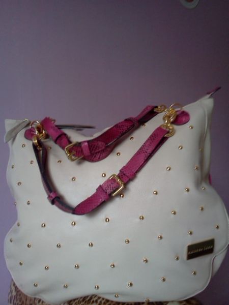 Bolsa couro animal marfim