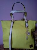 Bolsa de couro ecologico  amarela